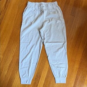 Nike Light Gray/White Swoosh Joggers